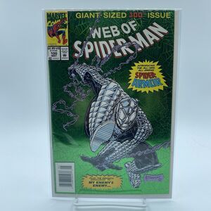 Web of Spider-Man 100 1993 1st Spider Armor Green Foil Nightwatch FINE Marvel